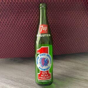 Indiana State University 1979 basketball finalist commemorative 7up bottle